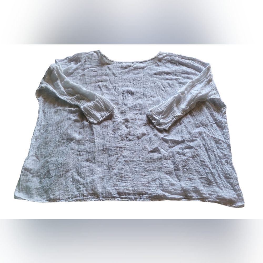 CP Shades Sibella 100% Linen Top Womens Sz. Small White Blouse - Picture 7 of 10